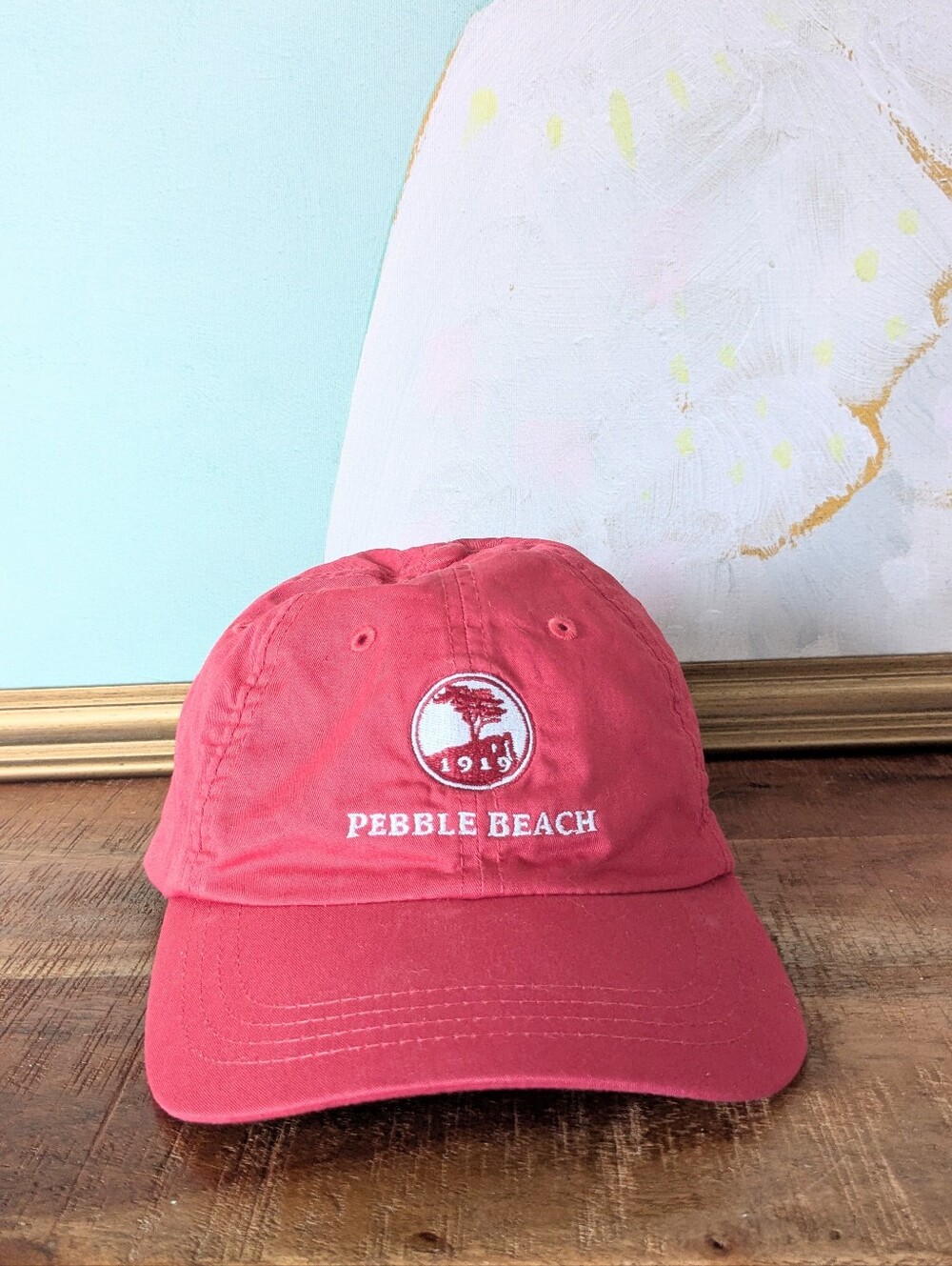 Imperial Sports Pebble Beach Golf Red Cotton Strapback Hat Cap Small Fit